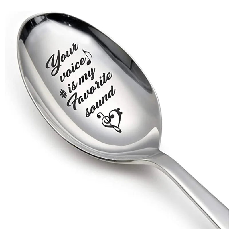 Valentines Gift - Stainless Steel  Coffee Spoons with Love Letter - Wedding Souvenirs Anniversary Gift for Girlfriend Boyfriend