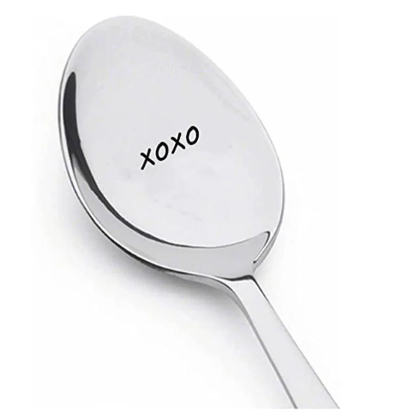 Valentines Gift - Stainless Steel  Coffee Spoons with Love Letter - Wedding Souvenirs Anniversary Gift for Girlfriend Boyfriend