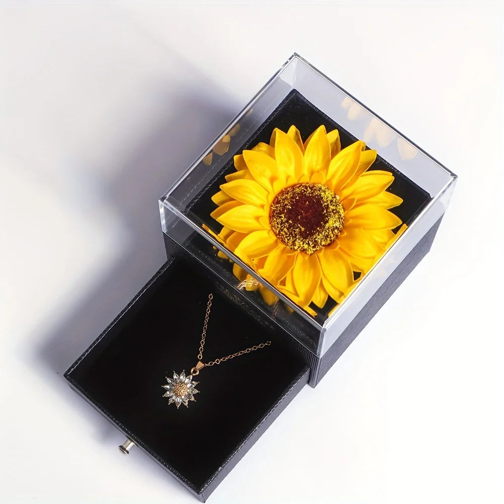 Valentines Gift set - Enchanting Sunflower Necklace - Celebrate Love, Loyalty